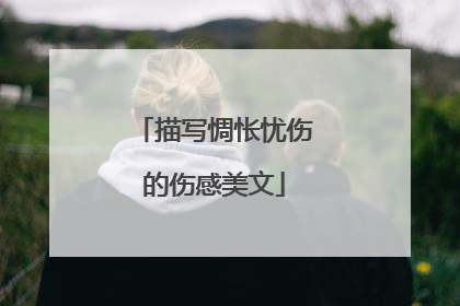 描写惆怅忧伤的伤感美文