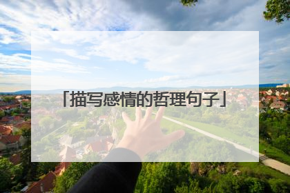 描写感情的哲理句子