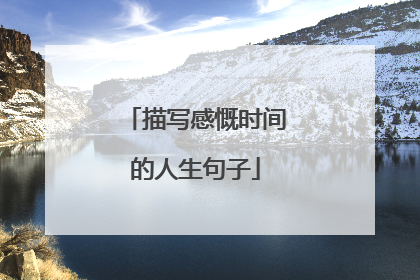 描写感慨时间的人生句子