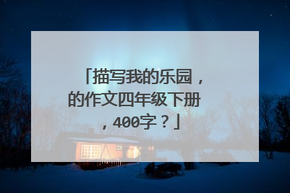 描写我的乐园，的作文四年级下册，400字？