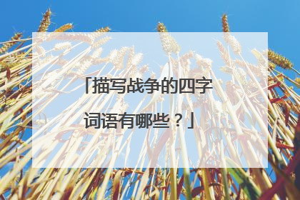 描写战争的四字词语有哪些?