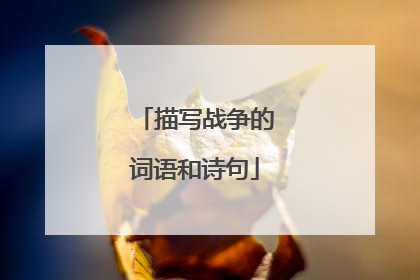 描写战争的词语和诗句