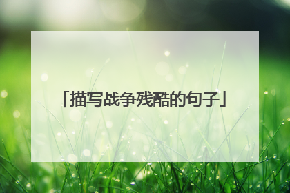 描写战争残酷的句子