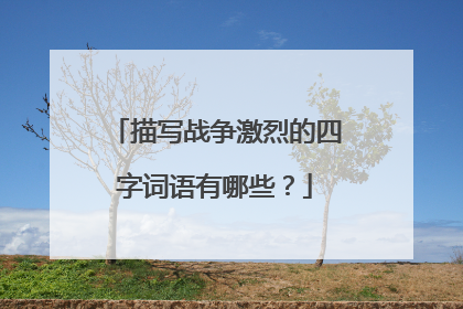描写战争激烈的四字词语有哪些?