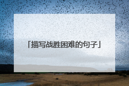 描写战胜困难的句子