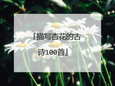 描写杏花的古诗100首