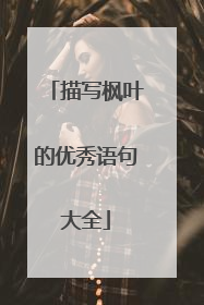 描写枫叶的优秀语句大全