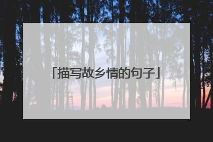 描写故乡情的句子