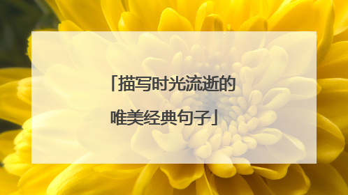 描写时光流逝的唯美经典句子