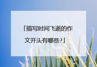 描写时间飞逝的作文开头有哪些?