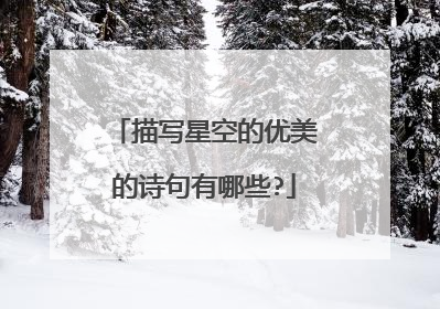 描写星空的优美的诗句有哪些?