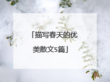 描写春天的优美散文5篇