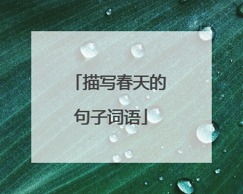 描写春天的句子词语