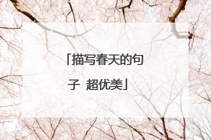 描写春天的句子 超优美