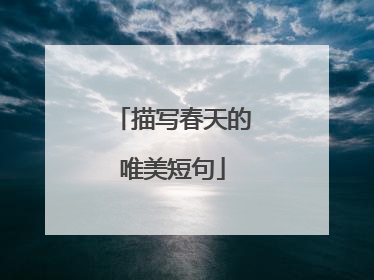 描写春天的唯美短句