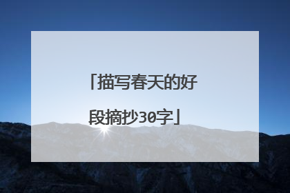 描写春天的好段摘抄30字