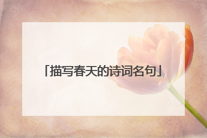描写春天的诗词名句