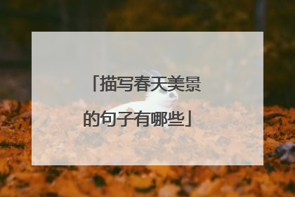 描写春天美景的句子有哪些