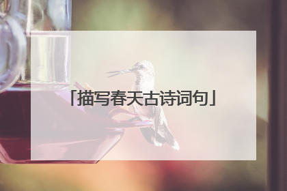 描写春天古诗词句
