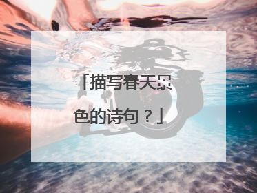 描写春天景色的诗句？