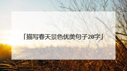 描写春天景色优美句子20字