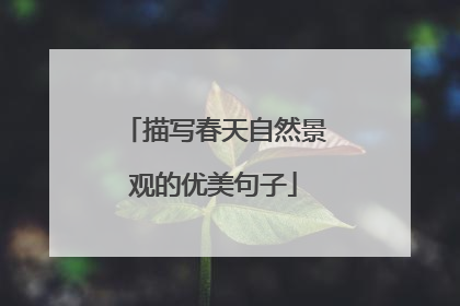 描写春天自然景观的优美句子
