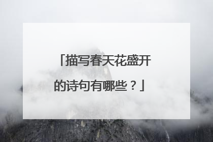 描写春天花盛开的诗句有哪些？