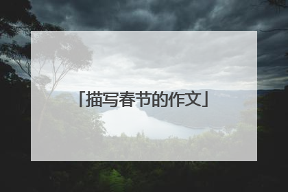描写春节的作文