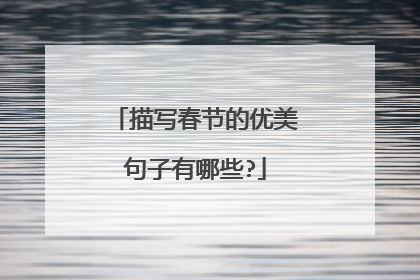 描写春节的优美句子有哪些?