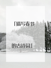 描写春节的古诗词