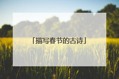 描写春节的古诗
