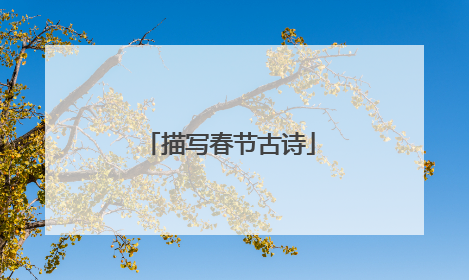 描写春节古诗