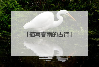 描写春雨的古诗