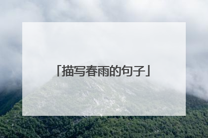 描写春雨的句子