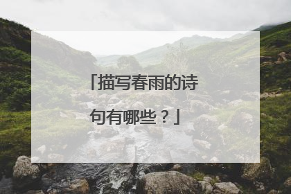 描写春雨的诗句有哪些？