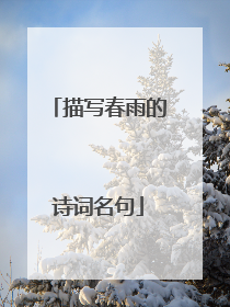 描写春雨的诗词名句