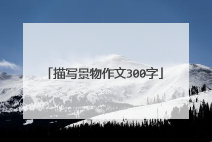 描写景物作文300字