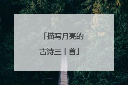 描写月亮的古诗三十首