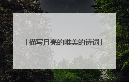 描写月亮的唯美的诗词