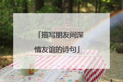 描写朋友间深情友谊的诗句