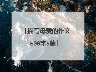 描写母爱的作文600字5篇