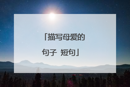 描写母爱的句子 短句