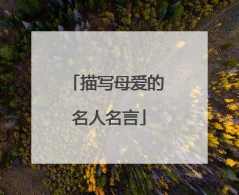 描写母爱的名人名言