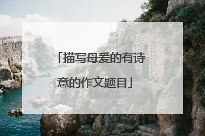 描写母爱的有诗意的作文题目