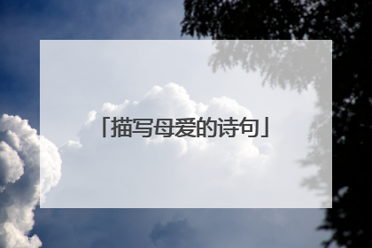 描写母爱的诗句