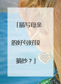 描写母亲的好句好段摘抄?