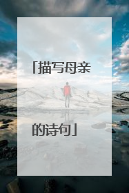 描写母亲的诗句
