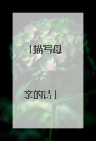 描写母亲的诗