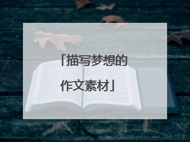 描写梦想的作文素材