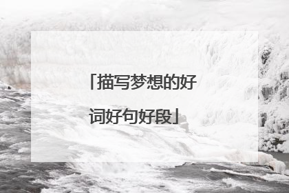 描写梦想的好词好句好段